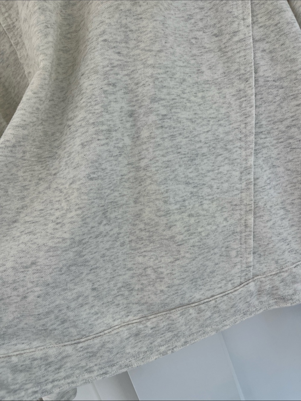 POL Cream Heather Gray Raw Hem Balloon Sleeve Crop Jacket Sweatshirt Shacket M - Picture 8 of 11